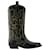 Bottes western à tige moyenne - Ganni - Cuir - Noir Synthétique  ref.967315