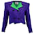 Carolina Herrera Contrasting Collar Double-breasted Cropped Blazer in Purple Silk  ref.967335