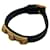 ****VALENTINO GARAVANI Black X Gold Rockstud Leather Bracelet Gold hardware  ref.968115