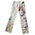 Versace Jeans Couture Hose, Gamaschen Weiß Mehrfarben Baumwolle  ref.968175