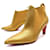 NUOVE SCARPE CHRISTIAN LOUBOUTIN VERAFUSA 70 38.5 STIVALI STIVALI IN PELLE D'oro  ref.969276