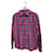 Autre Marque ****STUSSY kariertes Flanell-Langarmhemd Schwarz Pink Baumwolle  ref.969410