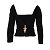 Autre Marque Colección Privée Top con broche de pedrería Negro - vista 2