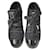 Chanel-Sneaker aus schwarzem, marineblauem, schimmerndem Tweed-Lackleder mit Kappenkappe  ref.970265