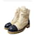 Chanel 20B Beige Black Quilted CC Platform Combat Lace Up Ankle Short Boot Camel Suede  ref.970271