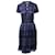 Burberry Belted Short Sleeve Dress in Blue Silk  ref.970483