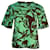 Dries Van Noten florales Jacquard-Strick-T-Shirt aus grüner Viskose Zellulosefaser  ref.970550