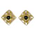 ***CHANEL  vintage diamond stone earrings Green Gold-plated  ref.971228