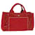 PRADA Bijoux Kanapa MM Hand Bag Canvas Red Auth 45828 Cloth  ref.971264