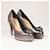 Amazing Chanel Camellia Heels Silvery Leather  ref.971970