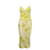 Roberto Cavalli Class Leaf Print Top and Skirt Set Green Silk  ref.972221