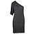 Autre Marque Weißes, schimmerndes One-Shoulder-Kleid von Sabatini Schwarz