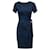 Diane Von Furstenberg DvF Zoe - Robe portefeuille en soie à imprimé abstrait Noir Bleu  ref.972264