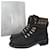 Chanel Botas de combate pretas nobuck tweed com cordões Preto Couro  ref.1000009