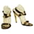 Jimmy Choo Sandalias de tiras con ojales dorados de cuero negro Talla de zapatos de tacón 40  ref.1000179