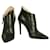 Miu Miu Black Leather Pointed Toes Back Zipper Bow Ankle Booties Heels Size 38  ref.1000325