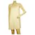 Temperley London Minikleid aus elfenbeinfarbener Seidenbaumwolle „Swiss Dot“ mit Spitzenträgern, Größe UK 10 Creme  ref.1000342
