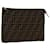 FENDI Zucca Canvas Clutch Bag Nylon Brown Black Auth 48211  ref.1000441
