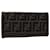 FENDI Zucca Canvas Long Wallet Black Brown Auth ac2048  ref.1001638