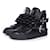 Giuseppe Zanotti, Black lined Chain Leather High Top Sneakers.  ref.1001888