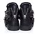 Giuseppe Zanotti, Sneakers alte in pelle con catena foderata nera. Nero - vista 6