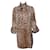 DOLCE & GABBANA, Vestido de seda estampado leopardo com laço no tamanho IT40/XS. Marrom  ref.1001976