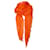 Faliero Sarti, Echarpe cachemire orange à franges. Soie  ref.1001985