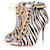 Sophia Webster, ankle boots with zebra print Black White Leather  ref.1002014