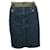 DOLCE & GABBANA, Middle blue denim skirt with green tweed around the waist in size IT44/M-L. Cotton  ref.1002027