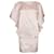 Autre Marque Luxusmüll, Nudefarbenes glänzendes Kleid in Größe S mit kurzen offenen Ärmeln. Pink Baumwolle Polyester  ref.1002116