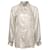 Calvin Klein, Prata metálica / blusa bege com 2 bolsos no peito em tamanho M. Poliéster  ref.1002123