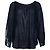 Antik Batik, Bluse mit eingewebtem Blumenmuster Blau