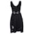 Sandro, black flared dress with embroidery.  ref.1002309