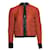 Proenza Schouler, Veste en tweed bordée de cuir. Velours Viscose Orange  ref.1002331