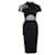 VICTORIA BECKHAM, Black graphic lace fitted dress Cotton  ref.1002332