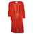 Chanel, Conjunto de vestido cor terra com cardigan Laranja Algodão  ref.1002358