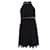 Elisabetta Franchi, Vestido negro de encaje con tul Algodón  ref.1002365