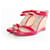 Jimmy Choo, Fuchsia-Sandale mit Korkkeil. Pink Lackleder  ref.1002451