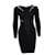 Pinko, vestido elástico negro con detalles de encaje Viscosa  ref.1002497
