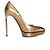 SAINT LAURENT, Pompa con piattaforma dorata D'oro - vista 8