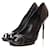 gucci, black patent leather platform sandals.  ref.1002769