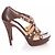 Guess Indovina, Sandalo platform in pelle marrone con borchie dorate in misura 37. - vista 5