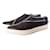 JIL SANDER, black leather sneakers with pointed toe and golden zipper in size 40.  ref.1002833