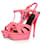 SAINT LAURENT, Pink leather tribute heels.  ref.1002870
