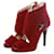 Michael Kors, cherry red coloured suede sandals.  ref.1002876