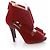 Michael Kors, cherry red coloured suede sandals. - view 4
