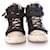 Giuseppe Zanotti, Schwarze Leder-Python-Sneaker.  - Ansicht 3