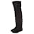 Prada, black long leather wrinkle boots.  ref.1002884