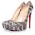 CHRISTIAN LOUBOUTIN, Escarpins plateforme en python Bianca Cuir Gris  ref.1002924