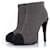Chanel, Grey platform glitter boots Leather  ref.1002967